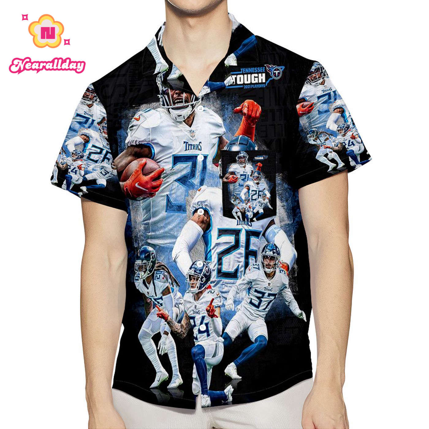 Tennessee Titans Players3 3D All Over Print Summer Beach Hawaiian Shirt With Pocket Tennessee Titans Players3 3D All Over Print Summer Beach Hawaiian Shirt With Pocket