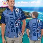 Tennessee Titans Short Sleeve Button Up Tropical Aloha Hawaiian Shirt Set for Men Women Kids Gift