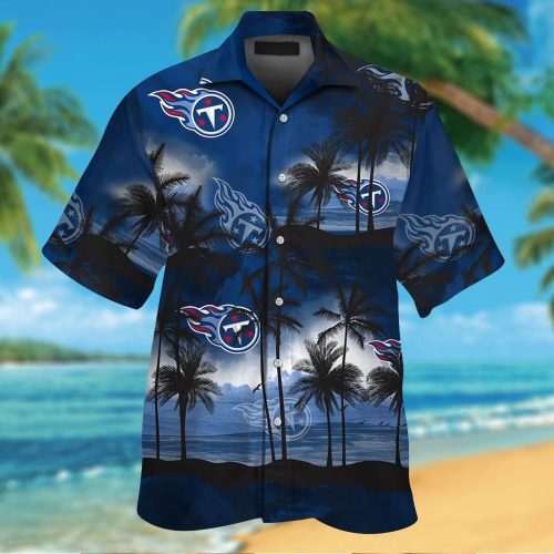 Tennessee Titans Short Sleeve Button Up Tropical Aloha Hawaiian Shirt Set for Men Women Kids Gift