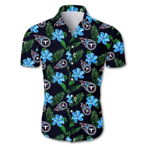 Tennessee Titans Tropical Flower Hawaiian Shirt White Men Women Beach Wear Short Sleeve Hawaii Shirt
