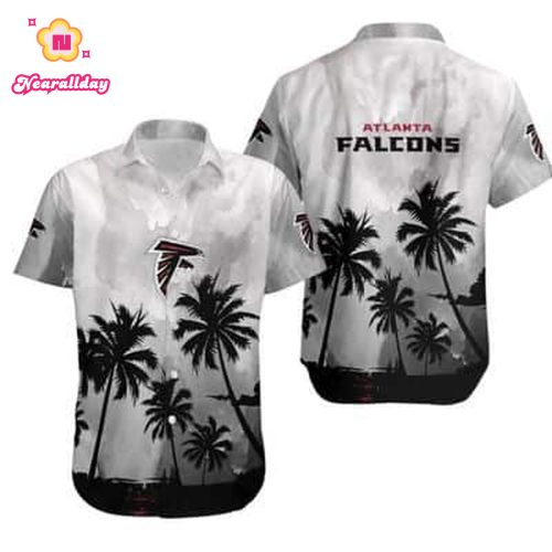 Vintage Aloha NFL Atlanta Falcons Hawaiian Shirt Coconut Trees Beach Vacation Gift