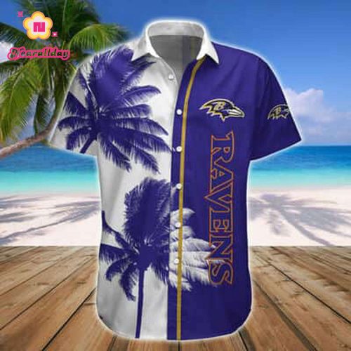 Vintage Aloha NFL Baltimore Ravens Hawaiian Shirt Trendy Summer Gift