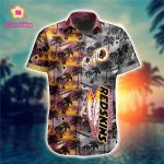 Washington Commanders Hawaiian Shirt Palm Tree Pattern