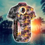 Washington Commanders Hawaiian Shirt Palm Tree Pattern