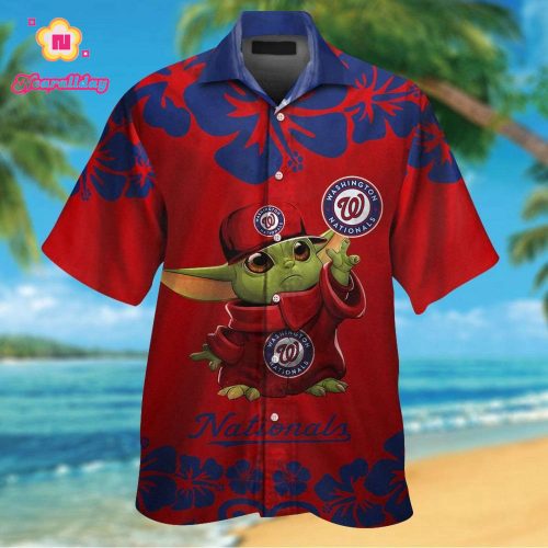 Washington Nationals Baby Yoda Hawaiian Shirt Set for the Whole Family