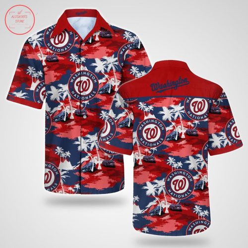 Official Washington Nationals Hawaiian Shirt Set for Men Women Kids