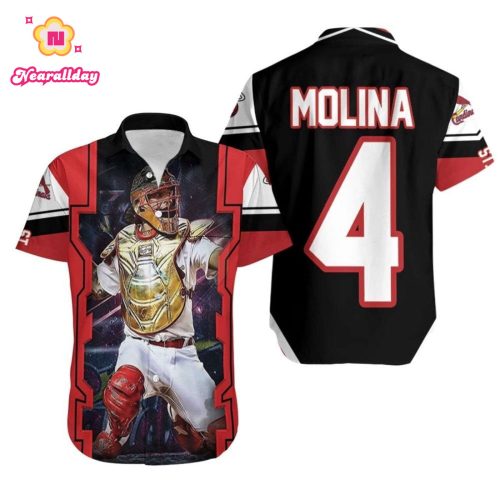 Yadier Molina St Louis Cardinals Golden Shield Hawaiian Shirt – Limited Edition!